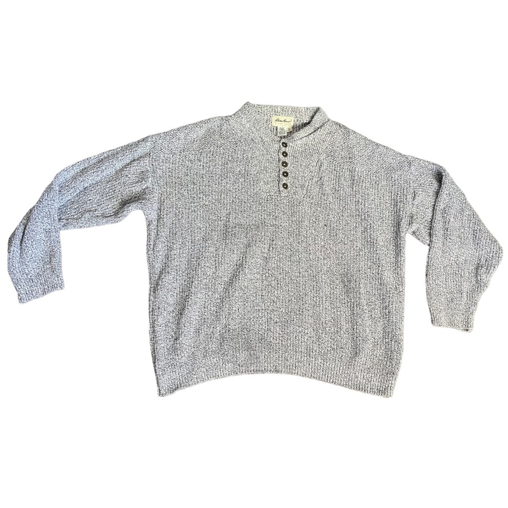 Eddie Bauer | Mens Gray 5 Buttons Knit Sweater Size XL Made in U.S.A